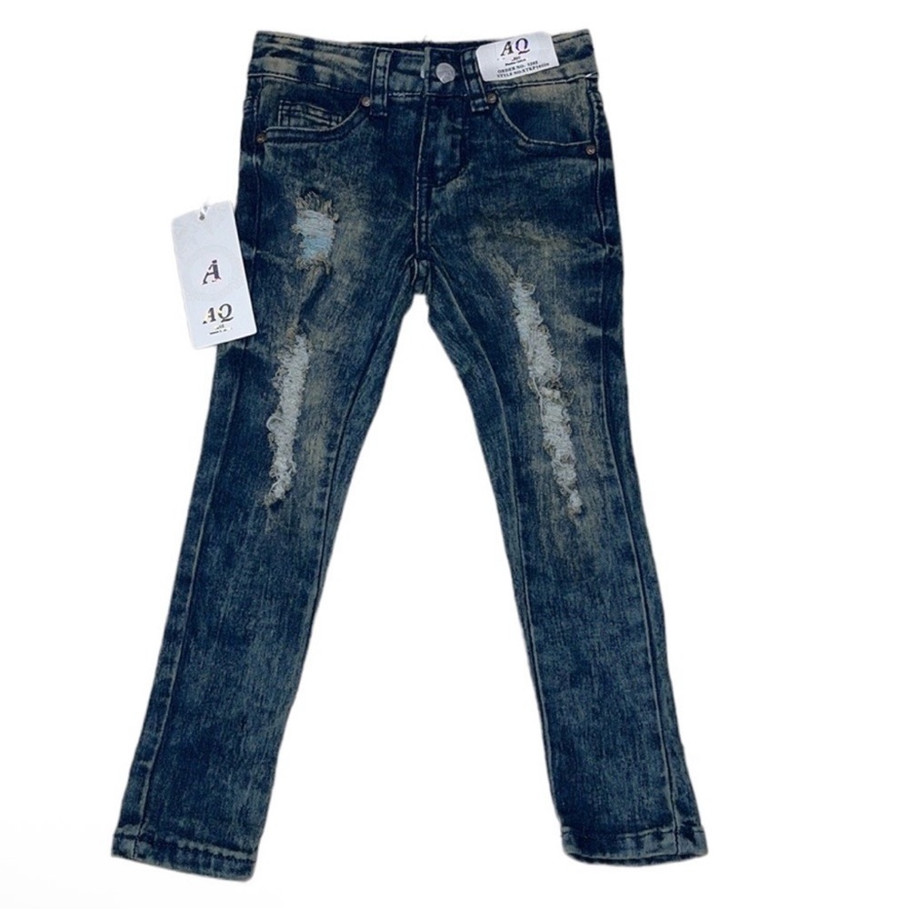 AQ American Quality Denim Distressed Blue Kids Jeans Size 3T